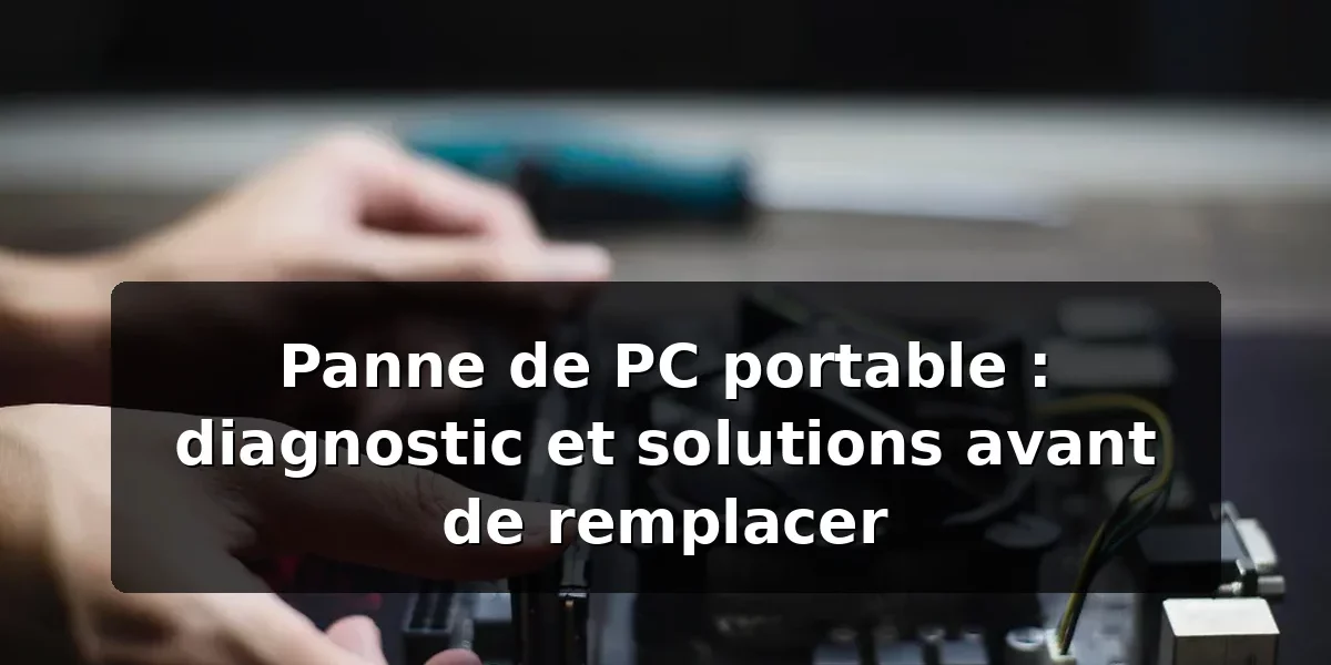 Dépannage ordinateur portable : diagnostic et solutions — illustration