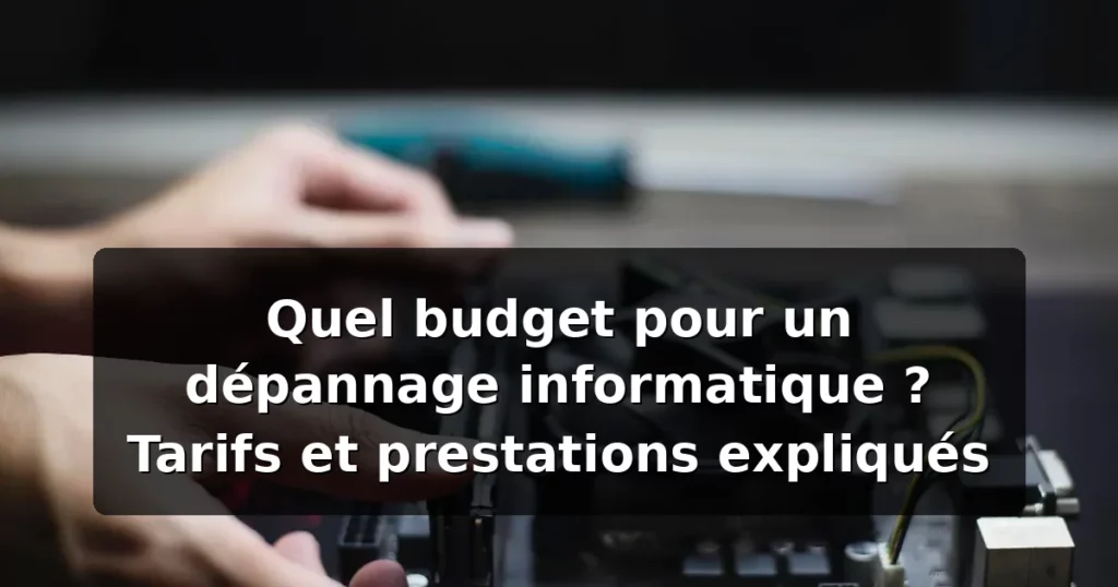 Tarif dépannage informatique — illustration