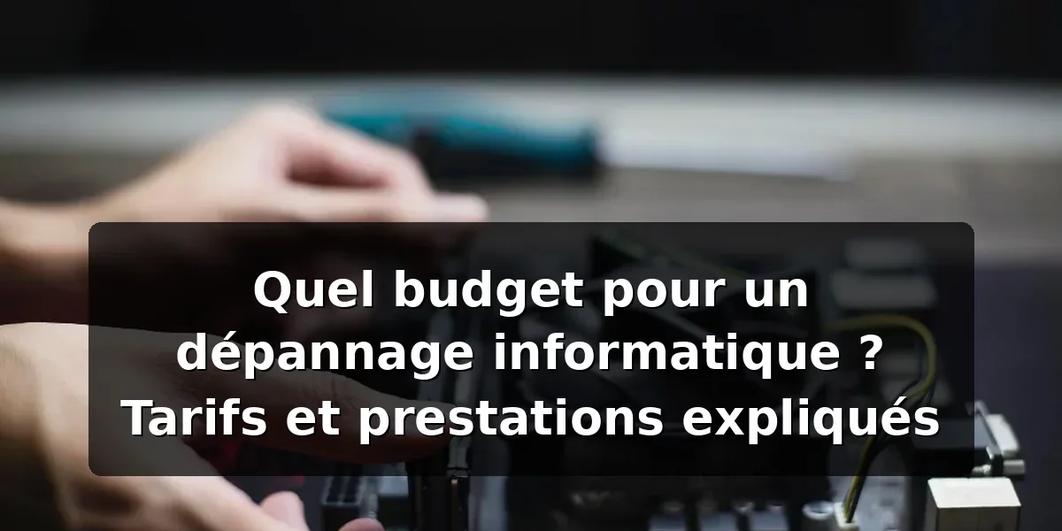 Quel budget pour un dépannage informatique ? Tarifs et prestations expliqués Tarif dépannage informatique — illustration
