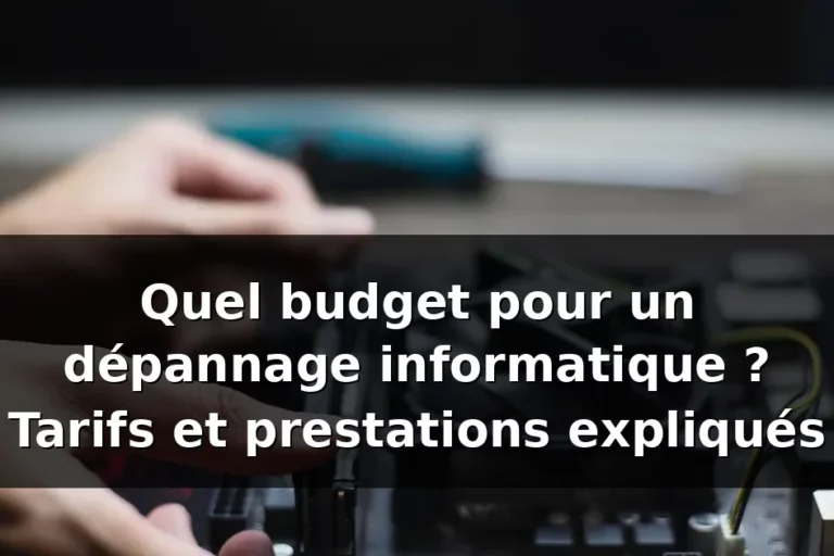 Tarif dépannage informatique — illustration
